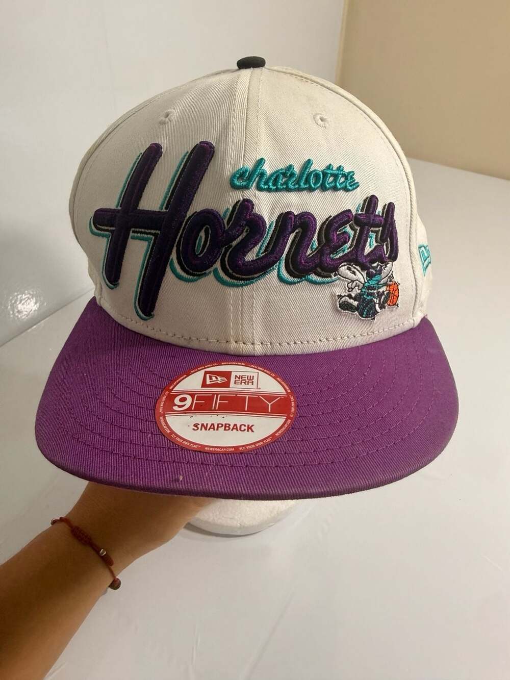 New Era 9FIFTY Charlotte Hornets Snapback Hat Cap Purple Teal Hardwood Classics